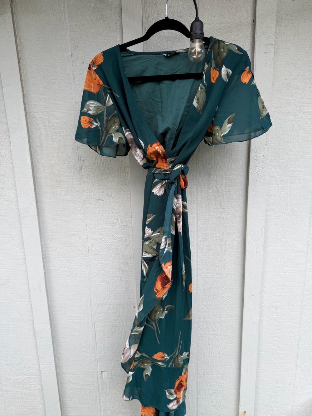 Simple Dark Teal Dress with Black Trim
